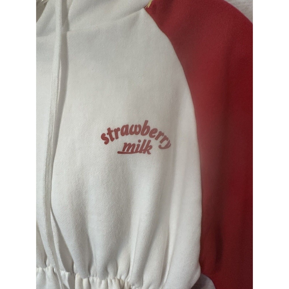 White & Red Hoodie Romper - Picture 2 of 6